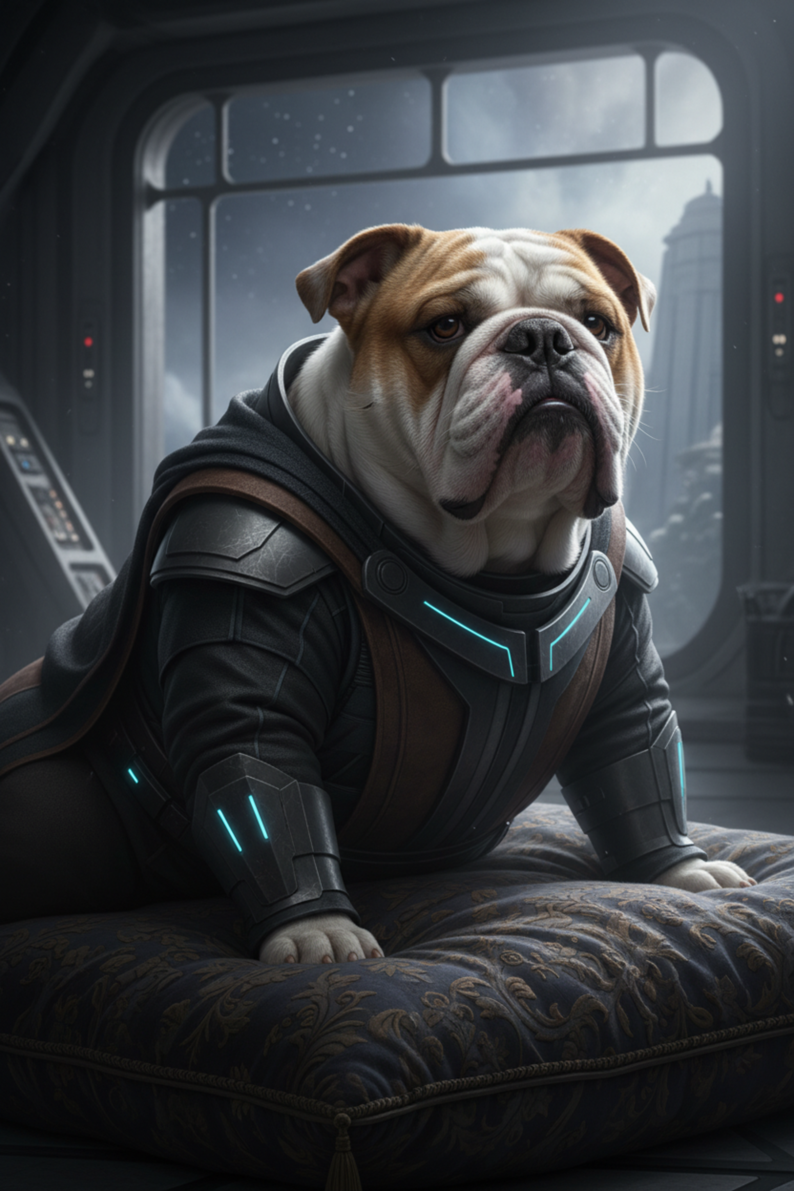 Retrato de mascota estilo galáctico